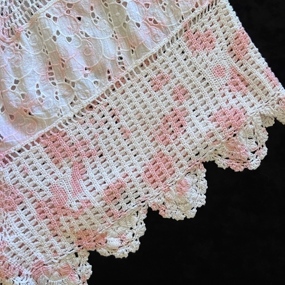 LoveShackFancy Garcelle tie-dyed crochet and broderie midi/maxi skirt size 2 - Picture 12 of 16